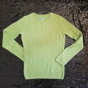 Vintage Bass Cableknit Green crew Sweatshirt